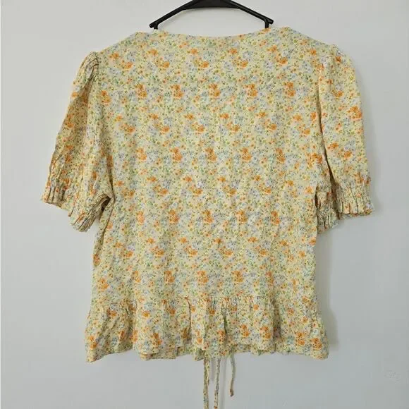 Sophie Rue Short Puff Sleeve Tie Front Top - Picture 7 of 8